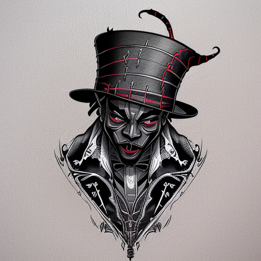 02566-2426201905-phantatt baron samedi, red top hat close up face white background bold linework american traditional style.png